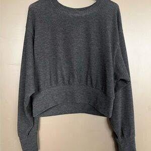 bobi Charcoal Ribbed Top